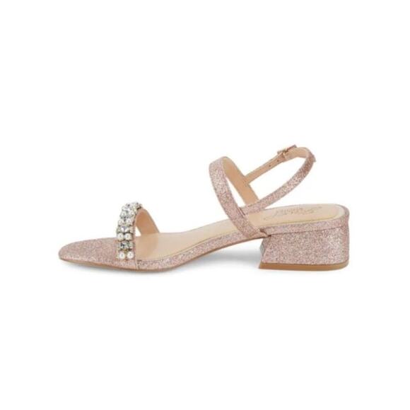 Badgley Mischka Autumn Block Heel Sandal - Rose Gold Size 5 - Picture 2 of 8